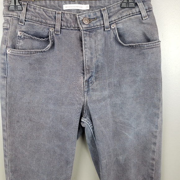 Levis 721 Vintage High Rise Skinny Jeans Size 28 Orange Tab Cut Off No Tag Spots - Picture 2 of 11